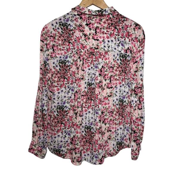 Jane & Delancey Top Women L Button Down Floral Long Sleeve Spring Collared Shirt - Picture 2 of 5
